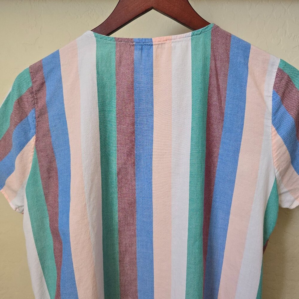 Madewell Novel Tie-Front Button Top in Flagstaff Stripe - Picture 8 of 13